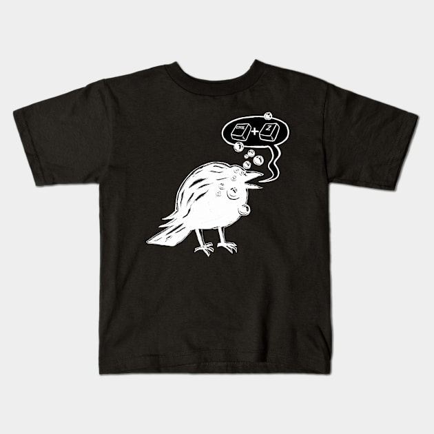 Undo Crow white Kids T-Shirt by EdenObiArt